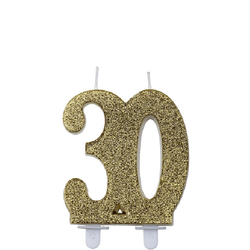 Glittrigt sifferljus guld, 30