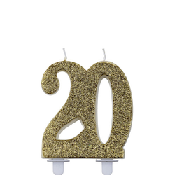 Glittrigt sifferljus guld, 20