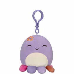 Squishmallows Beula the Purple Octopus, Clip On 9cm