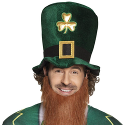 St Patricks Hög Hatt med Skägg