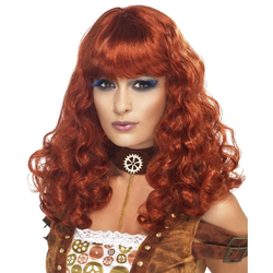 Peruk Steampunk Rödbrun