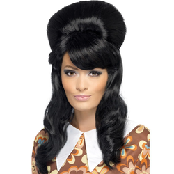 Peruk 60-tals Beehive Svart