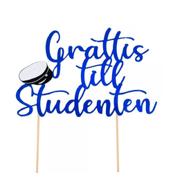 Tårtdekoration – Grattis till Studenten (Blå)