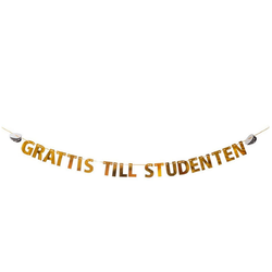 Girlang Grattis Till Studenten Guld Metallic