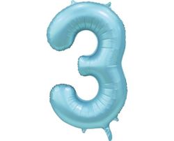 Folieballong nr 3 satin blue 86cm