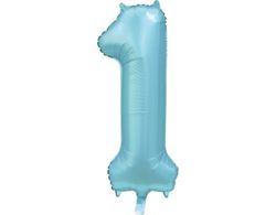 Folieballong nr 1 satin blue 86cm