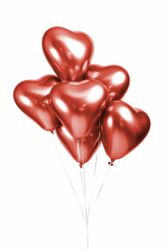 Hjärtballonger Chrome Mirror Röd