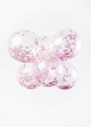 Latexballonger Konfetti Rosa 30cm 6st