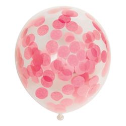 Latexballonger Konfetti Rosa 30cm 6st
