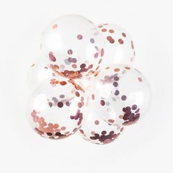 Latexballonger Konfetti Metalic Rosé Gold 30cm 6st