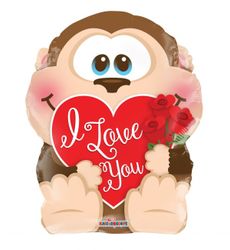 Folieballong Apa I LOVE YOU