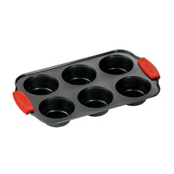 Muffinsplåt 6 st – Non-stick med silikonhandtag
