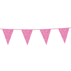 Flaggirlang Glitter Pink 20 x 30 cm