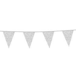Flaggirlang Glitter Silver 20 x 30 cm