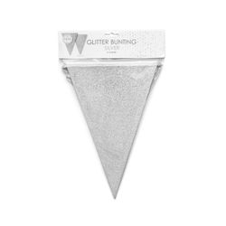 Flaggirlang Glitter Silver 20 x 30 cm