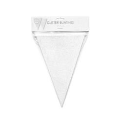 Flaggirlang Glitter Vit 20 x 30 cm