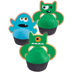 Wilton Costume Ghoul Muffinsflaggor – 12 monsterflaggor med klistermärken