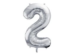 Folieballong Nr 2 Silver 86 Cm