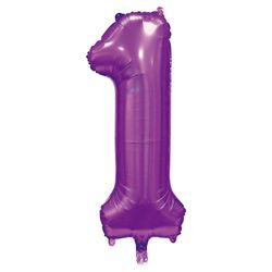 Folieballong Nr 1 Satin Purple 86 Cm