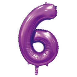 Folieballong Nr 6 Satin Purple 86 Cm