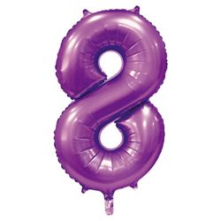 Folieballong Nr 8 Satin Purple 86 Cm