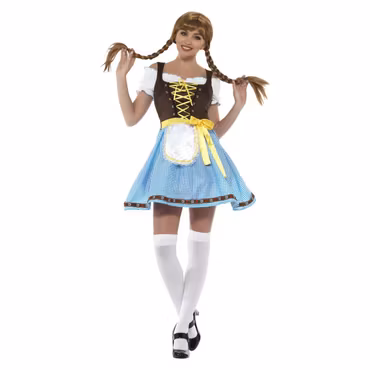 Olga Oktoberfest Klänning Blå & Vit