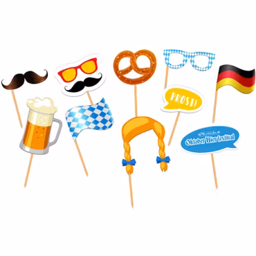 Oktoberfest Photobooth Kit – 10 Roliga Fotoprops