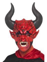 Djävulsmask röd halvmask latex