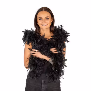 Svart Fjäderboa Luxuös