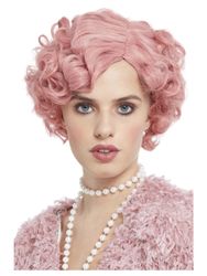20-tals Flapper Pastellrosa Peruk