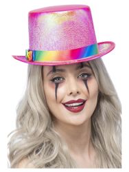 Clown Hög Hatt Pärlemor Rosa