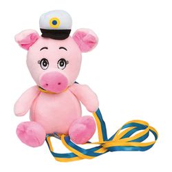 Studentnalle Gris med Blågult Band (15 cm)