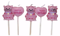 Katter, 5 st tårtljus