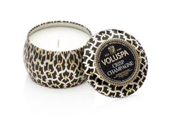 Voluspa Petite Decorative Tin Candle - Crisp Champagne