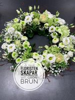 Krans ca 45cm diameter - Vit, Grön & Brun