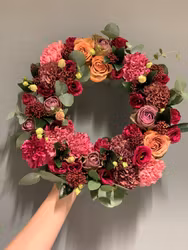 Krans - Vinrött, Rosa, Lila, Aprikos