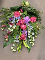 Liggande bukett - Rosa, Lila, Blå
