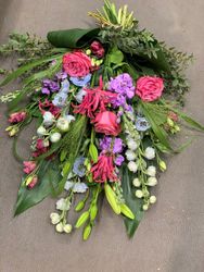 Liggande bukett - Rosa, Lila, Blå