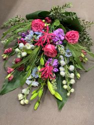 Liggande bukett - Rosa, Lila, Blå
