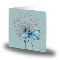 Cards by Jojo - Blue Dragonfly - Litet kort