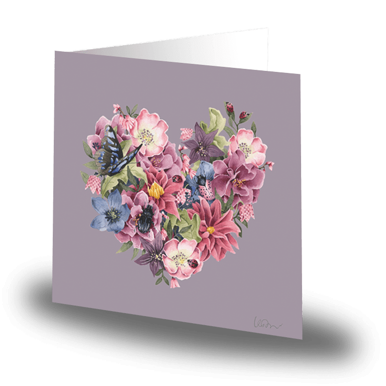 Cards by Jojo - Flower Heart - Litet kort