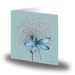 Cards by Jojo -Blue Dragonfly - Stort kort