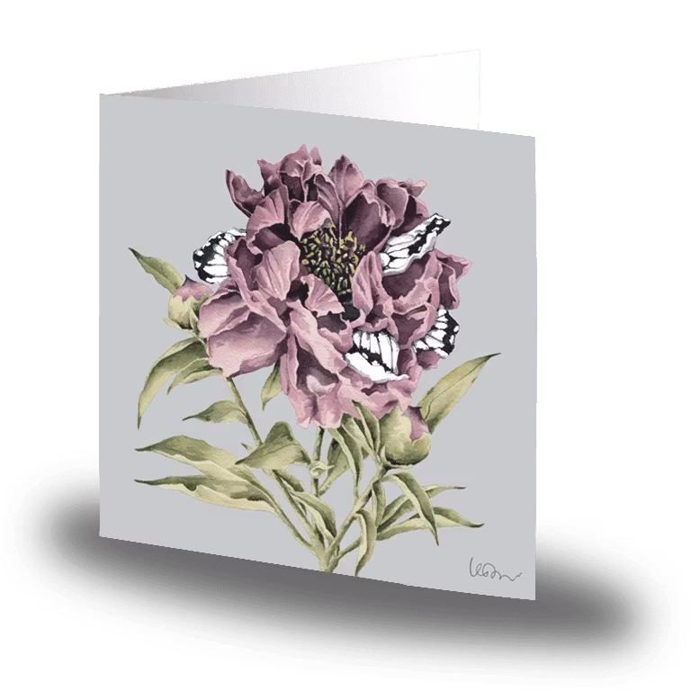 Cards by Jojo - Butterfly Peony  - Stort kort