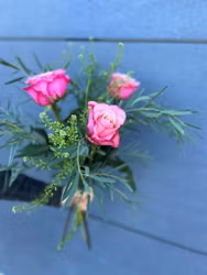Enkel bukett - Rosa rosor
