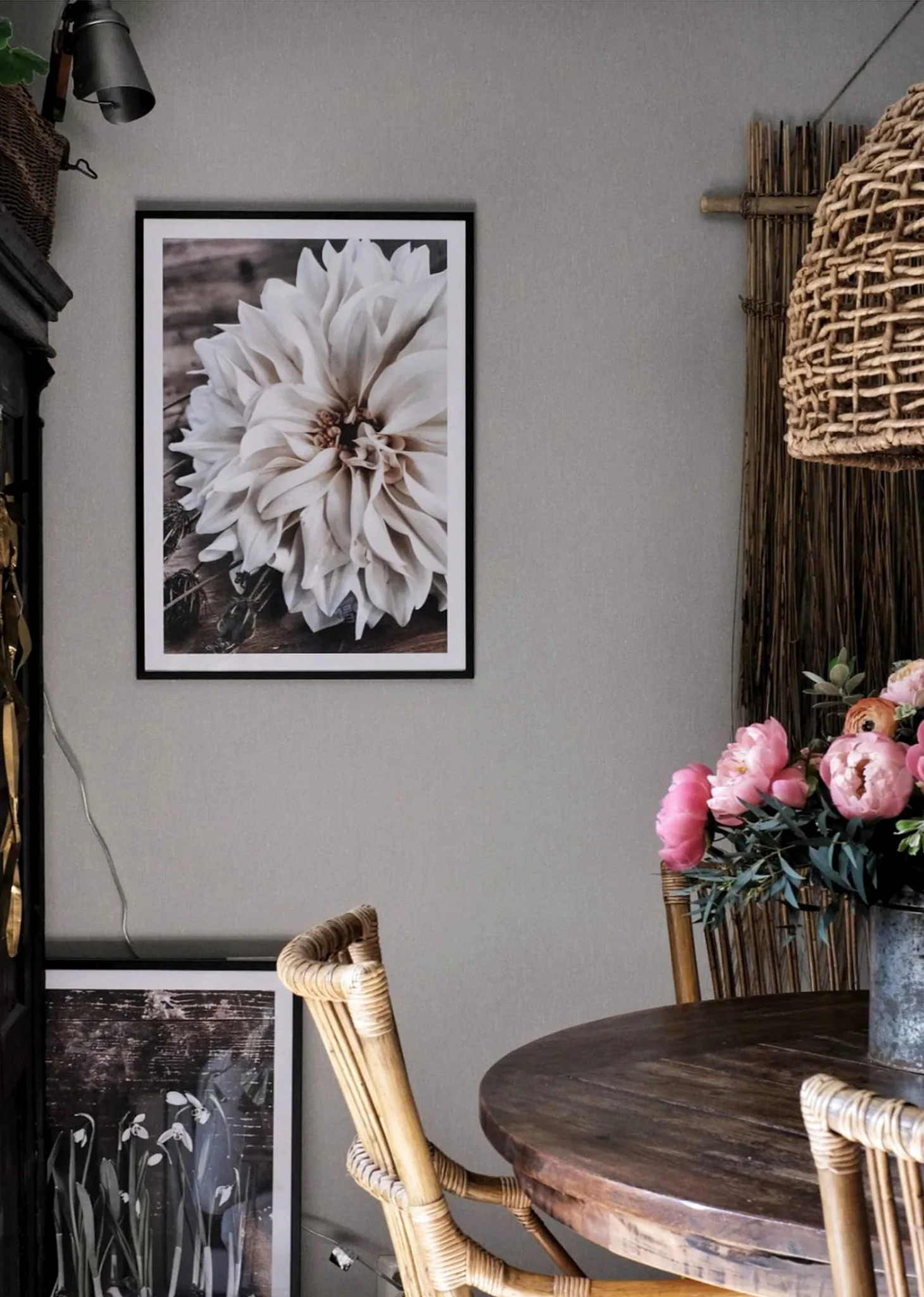 White flower poster
