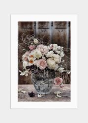 Bouquet in rustic vase poster