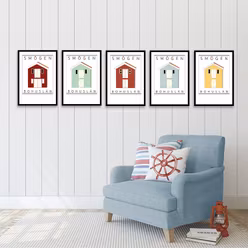 Poster Sjöbod blå