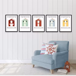 Poster Sjöbod gul
