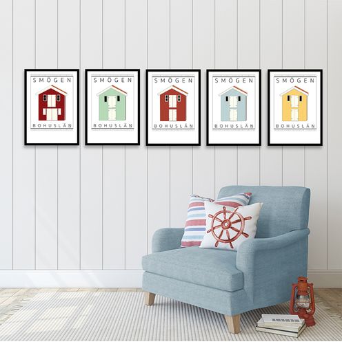 Poster Sjöbod grön