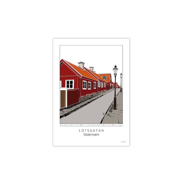 Poster Lotsgatan Södermalm 30x42